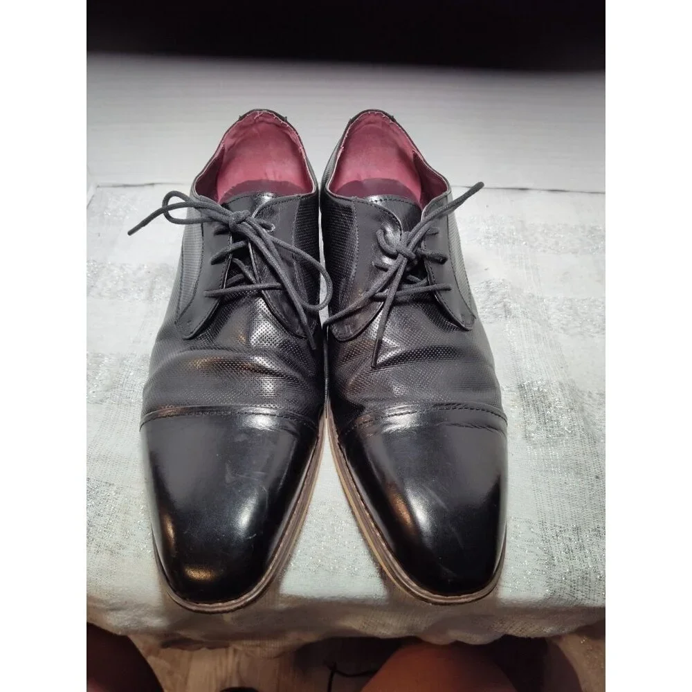 VINTAGE FOUNDRY CO. Men's Black‎ Leather Lace-Up Oxford Shoes SZ 10.5 VF1004-SE